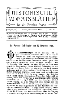 Historische Monatsblätter für die Provinz Posen, Jg. 7, 1906, Nr 12.