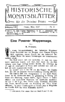 Historische Monatsblätter für die Provinz Posen, Jg. 8, 1907, Nr 3.