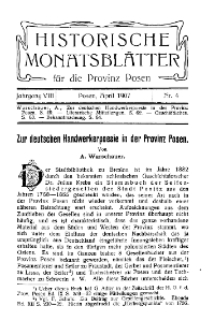 Historische Monatsblätter für die Provinz Posen, Jg. 8, 1907, Nr 4.