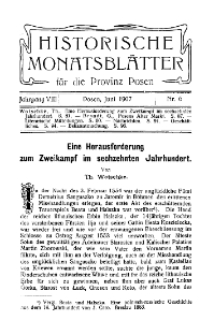 Historische Monatsblätter für die Provinz Posen, Jg. 8, 1907, Nr 6.