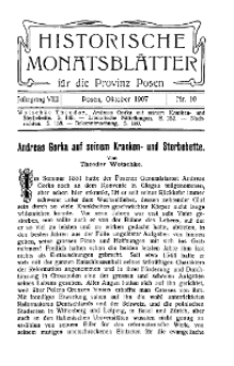 Historische Monatsblätter für die Provinz Posen, Jg. 8, 1907, Nr 10.