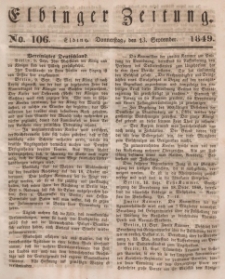 Elbinger Zeitung, No. 106 Donnerstag, 13. September 1849