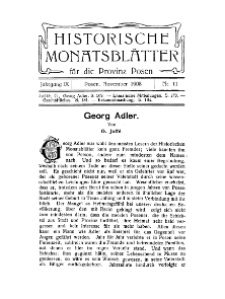 Historische Monatsblätter für die Provinz Posen, Jg. 9, 1908, Nr 11.