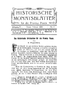 Historische Monatsblätter für die Provinz Posen, Jg. 10, 1909, Nr 2.
