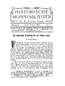 Historische Monatsblätter für die Provinz Posen, Jg. 10, 1909, Nr 2.