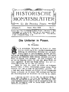 Historische Monatsblätter für die Provinz Posen, Jg. 10, 1909, Nr 3.
