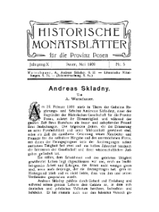 Historische Monatsblätter für die Provinz Posen, Jg. 10, 1909, Nr 5.