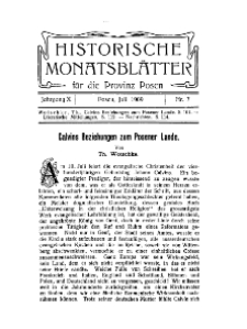 Historische Monatsblätter für die Provinz Posen, Jg. 10, 1909, Nr 7.