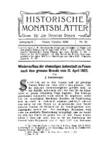 Historische Monatsblätter für die Provinz Posen, Jg. 10, 1909, Nr 10.