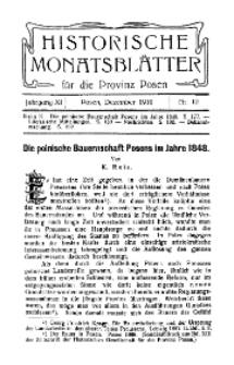Historische Monatsblätter für die Provinz Posen, Jg. 11, 1910, Nr 12.