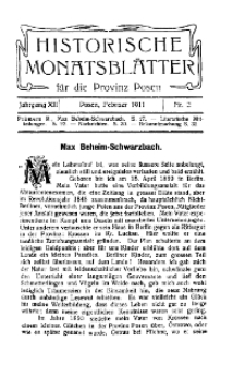 Historische Monatsblätter für die Provinz Posen, Jg. 12, 1911, Nr 2.