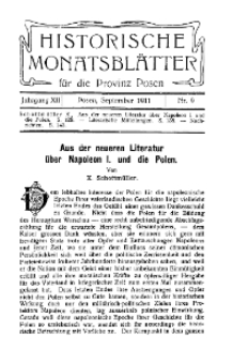 Historische Monatsblätter für die Provinz Posen, Jg. 12, 1911, Nr 9.