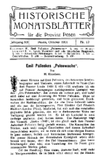 Historische Monatsblätter für die Provinz Posen, Jg. 12, 1911, Nr 10.