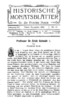 Historische Monatsblätter für die Provinz Posen, Jg. 12, 1911, Nr 12.