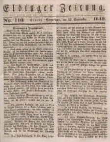 Elbinger Zeitung, No. 110 Sonnabend, 22. September 1849