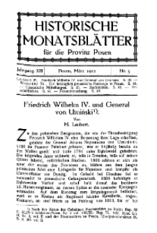 Historische Monatsblätter für die Provinz Posen, Jg. 13, 1912, Nr 3.