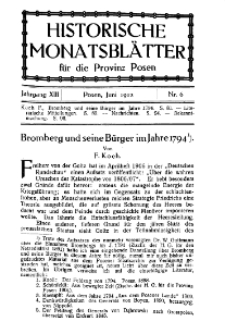 Historische Monatsblätter für die Provinz Posen, Jg. 13, 1912, Nr 6.