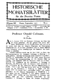 Historische Monatsblätter für die Provinz Posen, Jg. 13, 1912, Nr 9.