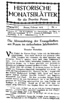 Historische Monatsblätter für die Provinz Posen, Jg. 14, 1913, Nr 2.