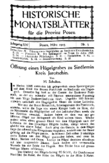 Historische Monatsblätter für die Provinz Posen, Jg. 14, 1913, Nr 3.