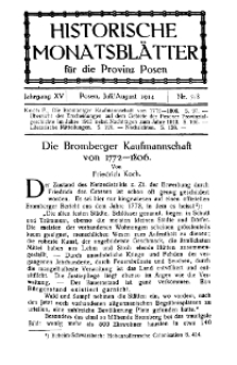 Historische Monatsblätter für die Provinz Posen, Jg. 15, 1914, Nr 7/8.