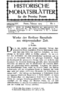 Historische Monatsblätter für die Provinz Posen, Jg. 16, 1915, Nr 2.