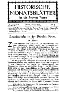 Historische Monatsblätter für die Provinz Posen, Jg. 16, 1915, Nr 3.