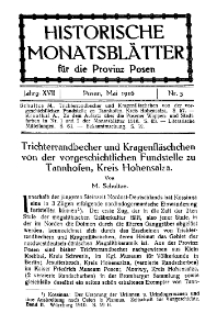 Historische Monatsblätter für die Provinz Posen, Jg. 17, 1916, Nr 5.
