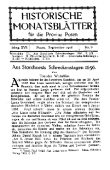 Historische Monatsblätter für die Provinz Posen, Jg. 17, 1916, Nr 9.