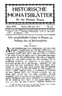 Historische Monatsblätter für die Provinz Posen, Jg. 18, 1917, Nr 5/6.