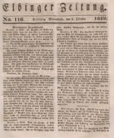 Elbinger Zeitung, No. 116 Sonnabend, 6. Oktober 1849