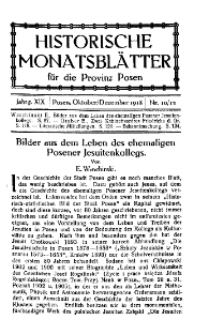 Historische Monatsblätter für die Provinz Posen, Jg. 19, 1918, Nr 10/12.