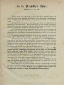 An die Preußischen Wähler
