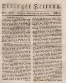 Elbinger Zeitung, No. 119 Sonnabend, 13. Oktober 1849