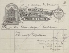 Rechnung: Eisen-Waaren-Handlung von Wilhelm Krause (rachunek)