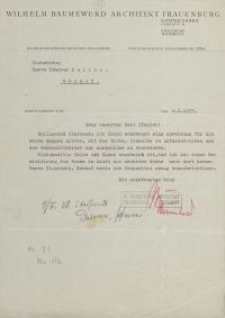 Wilhelm Baumewerd Architektur Frauenburg - pismo