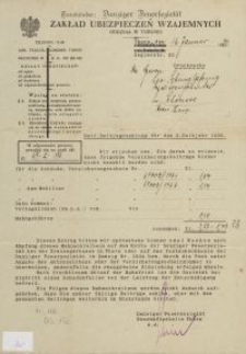 Treuhänder: Danziger Feuersoziatät - upomnienie