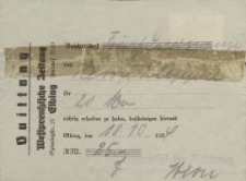 Quittung "Westpreussische Zeitung" - pokwitowanie (18.10.1939 r.)