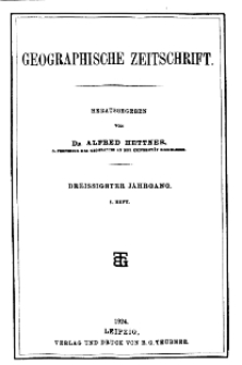 Geographische Zeitschrift, 30. Jhrg., 3. Heft 1924
