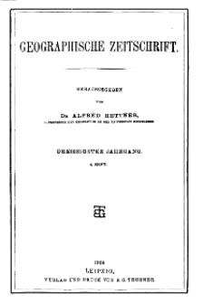Geographische Zeitschrift, 30. Jhrg., 4. Heft 1924