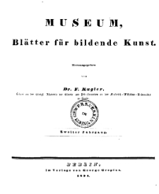 Museum, Blätter für bildende Kunst, Inhalt, 2 Jhrg.