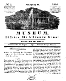 Museum, Blätter für bildende Kunst, Nr. 3, 20 Januar 1834, 2 Jhrg.