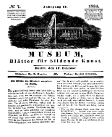 Museum, Blätter für bildende Kunst, Nr. 7, 17 Februar 1834, 2 Jhrg.