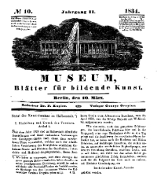 Museum, Blätter für bildende Kunst, Nr. 10, 10 März 1834, 2 Jhrg.