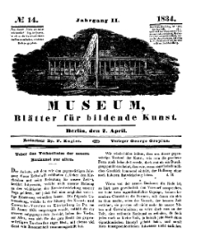 Museum, Blätter für bildende Kunst, Nr. 14, 7 April 1834, 2 Jhrg.