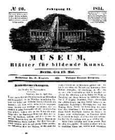 Museum, Blätter für bildende Kunst, Nr. 20, 19 Mai 1834, 2 Jhrg.