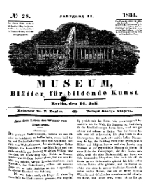 Museum, Blätter für bildende Kunst, Nr. 28, 14 Juli 1834, 2 Jhrg.