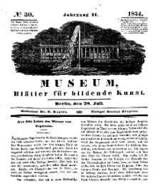 Museum, Blätter für bildende Kunst, Nr. 30, 28 Juli 1834, 2 Jhrg.