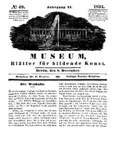 Museum, Blätter für bildende Kunst, Nr. 49, 8 December 1834, 2 Jhrg.