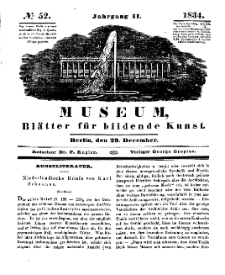 Museum, Blätter für bildende Kunst, Nr. 52, 29 December 1834, 2 Jhrg.